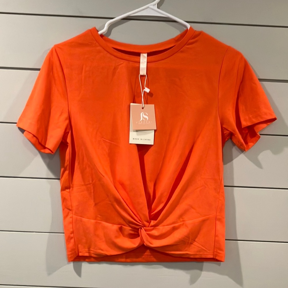 JINKESI Women's Summer Short Sleeve Crop Tops Twist Front! NWT!!! Size XS!